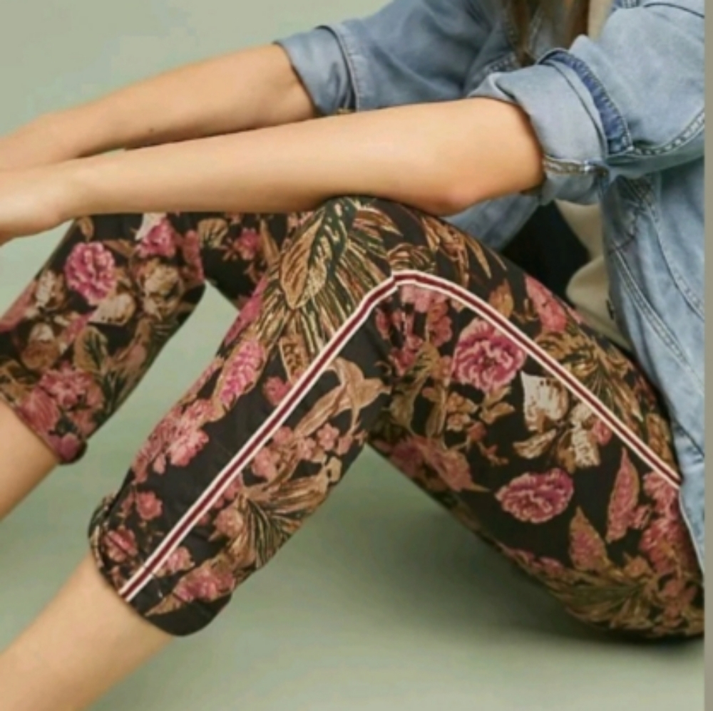 Anthropologie Floral Stripe Chino Pant Size 31